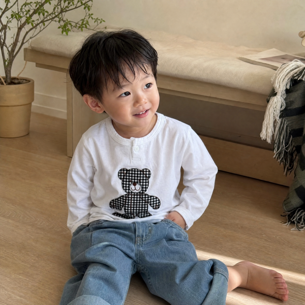 아플리케 자수 긴팔티