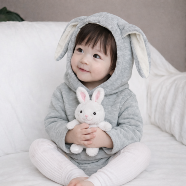 깡총토끼후드 긴팔 바디수트