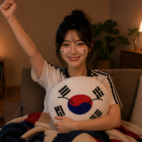 태극 응원 방석 미니 소프트 홈 직관  원형쿠션