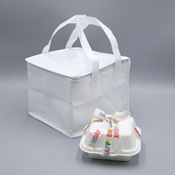 보냉백 도시락가방 상자 케이크 보온 가방 보냉백 포장 디저트 무지 카페 포장재 30cm 손잡이형 지퍼 사각
