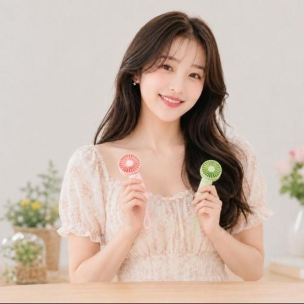 선풍기 휴대용 손풍기 4엽날개 미니 선풍기 핸디