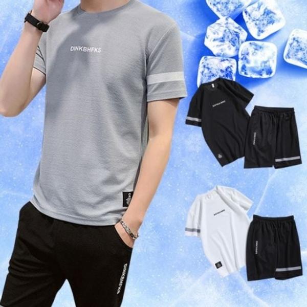 남성 반바지 남성 런닝 헬스 편안한 운동 반바지 세트 반팔 상하의