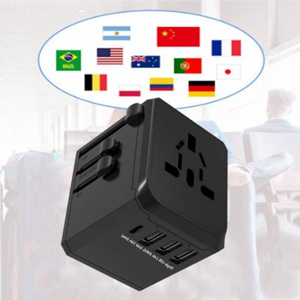 USB 충전 여행용멀티어댑터 해외 돼지코 전세계 C타입