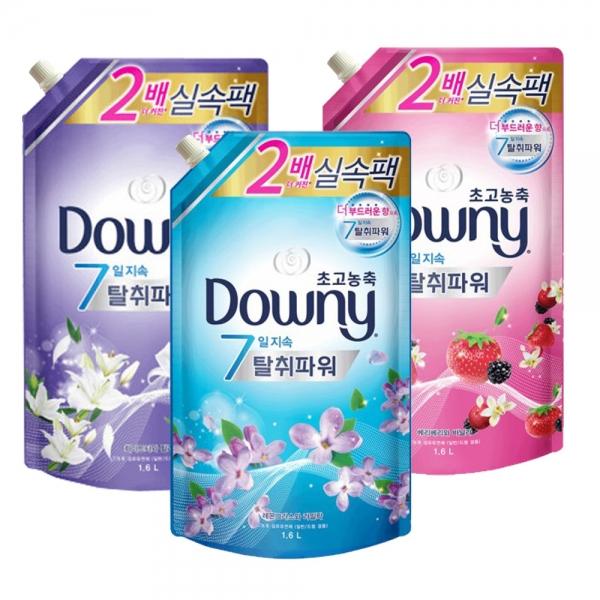 다우니 초고농축 7일 탈취 섬유유연제 1.6L리필3종택1