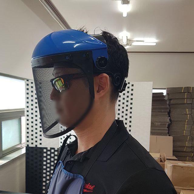 예초기 작업용 자동조절 안면보호구 고급형 보안 제초기 페이스쉴드 경