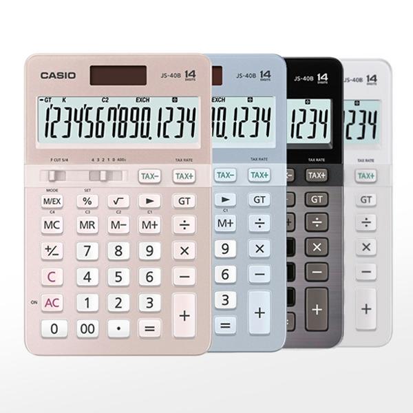 카시오 계산기 JS-40B 1225470 - 심플 정확한 연산용 사무용 고급형 계산기