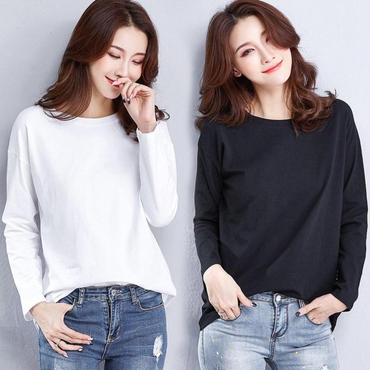 루즈핏 라운드 브이넥 티숙 URD258 라운드 브이넥 티숙 XL 면티 V넥 여성 티숙 긴팔 여성 라운드넥 S 겨울