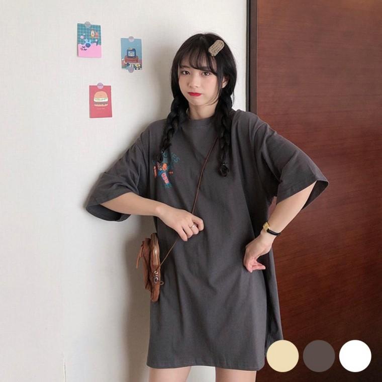 앞뒤프린팅 오버핏 티숙 URD354 긴팔 티숙 맨투맨 레터링 박시 오버핏 여성 흐 루즈핏 옆트임 나시 레이어