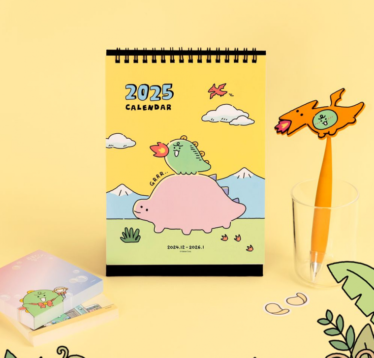 죠르디 2025 새해 달력 세로형 탁상 캘린더 귀여운 플래너 목표 체크 세로형 선물