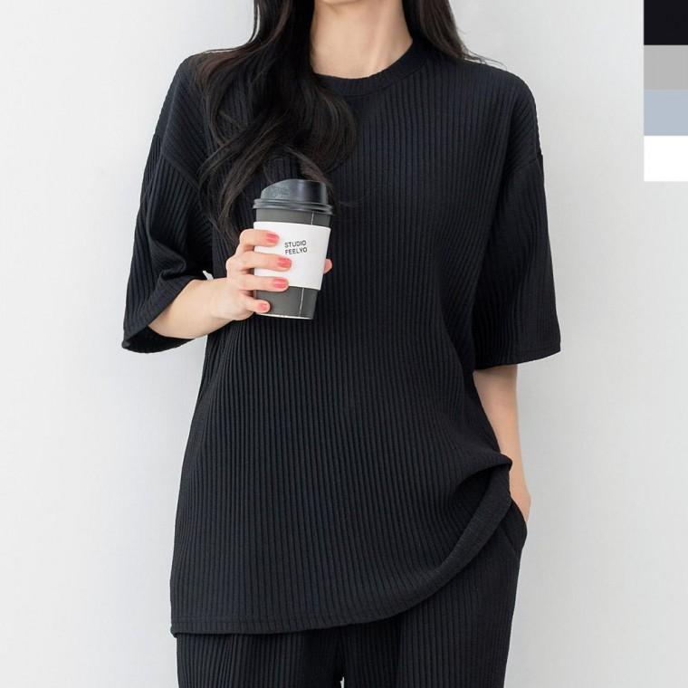 GQQ KS43 여자플반팔티 터틀넥 7부 레이어드 나시 티셔츠 반폴라 롤업 매장정품 카라 집업 여성의류 크루넥