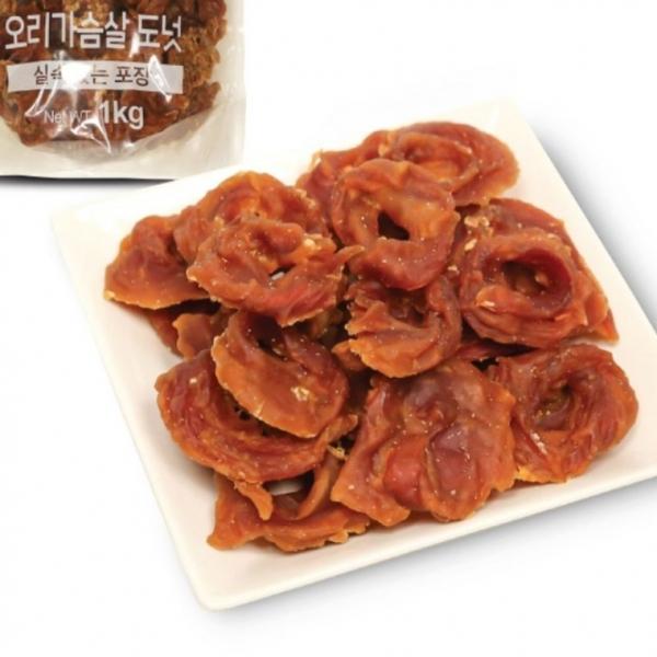 테비사사미 강아지간식 육포 간식 오리가슴살도넛1kg