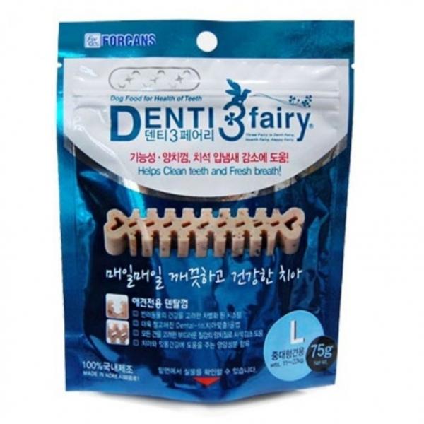 포켄스 개껌 강아지 간식 덴탈껌 덴티 페어리 75g L