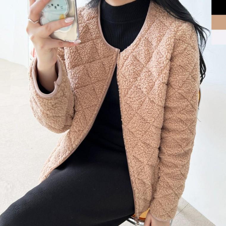 KYI 80403 여자양털뽀글이누빔패딩자켓 블루종 여성의류 남성 점퍼 패딩 야상 자켓 패딩 패딩점퍼 집업 남