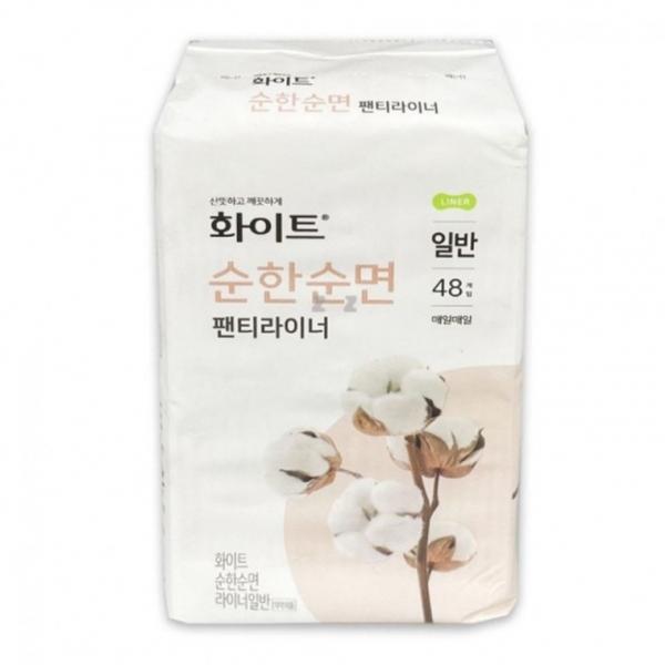 화이트 팬티라이너 순면패드 데일리 라이너 일반 48개
