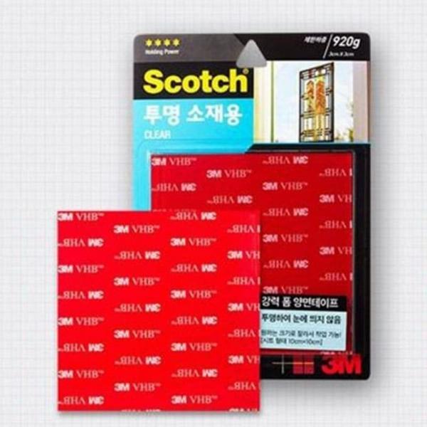 3M 양면테이프 시트형 강력 투명 양면테이프 10x10cm
