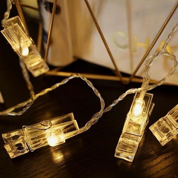 40구 LED 클립 집게 전구(6M) (웜색) (점멸) 이벤트 루돌프 X-마스 파티 산타 연말 에펠 선물 장식 행사