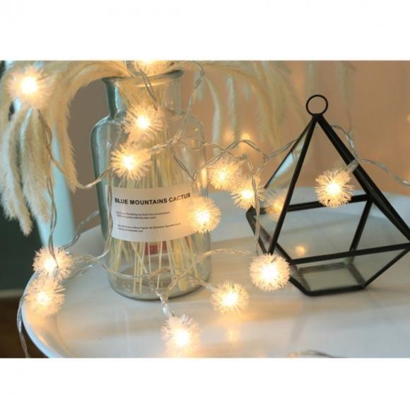 40구 LED 눈송이 가랜드 전구(6M) (웜색) 파티 선물 산타 연말 이벤트 루돌프 행사 사슴 X-마스 성탄 장식