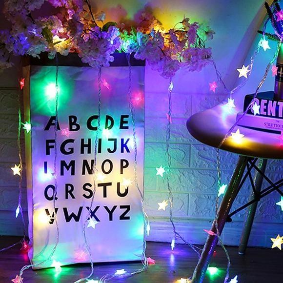 20구 LED 별 가랜드 전구(2.8m) (칼라) 장식 루돌프 연말 선물 산타 에펠 이벤트 성탄 행사 파티 사슴