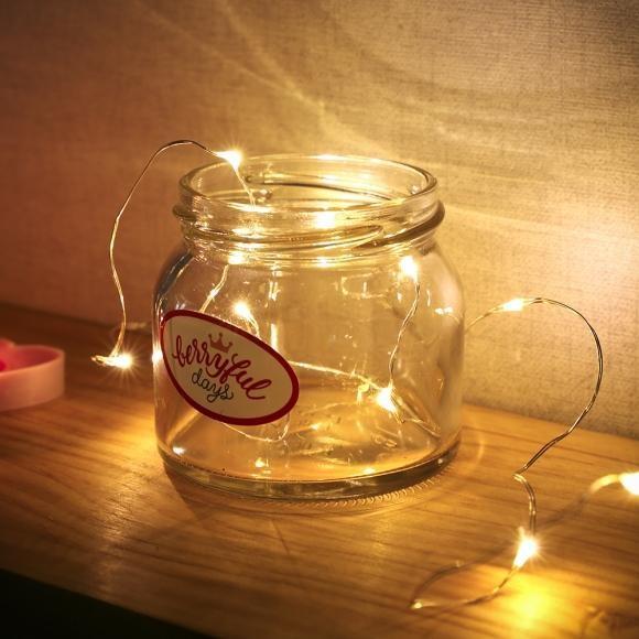 [은하수] 10구 LED 드럼 와이어 전구 5p세트(1M) (웜색) (버튼건전지타입) 산타 사슴 X-마스 장식 파티 에