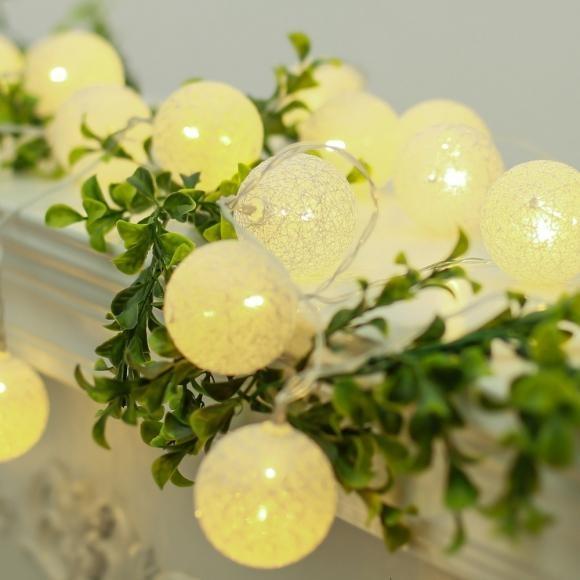 [은하수] USB 30구 LED 코튼볼 실버전구(4.5m) 성탄 이벤트 에펠 사슴 루돌프 파티 연말 장식 산타 선물