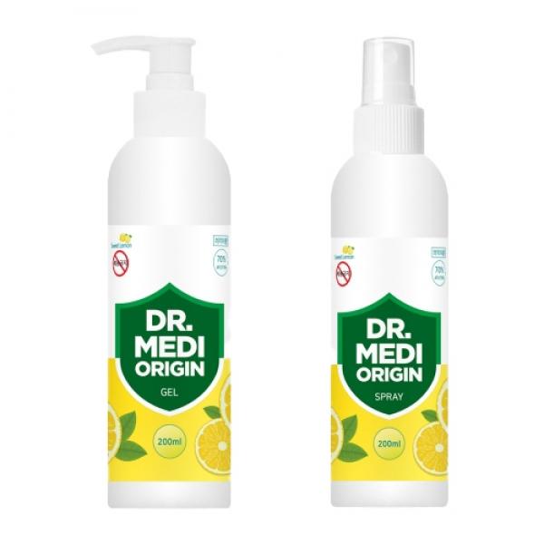 [향기] 닥터메디 오리진 겔+스프레이 손소독제 스위트레몬 200ml 20세트
