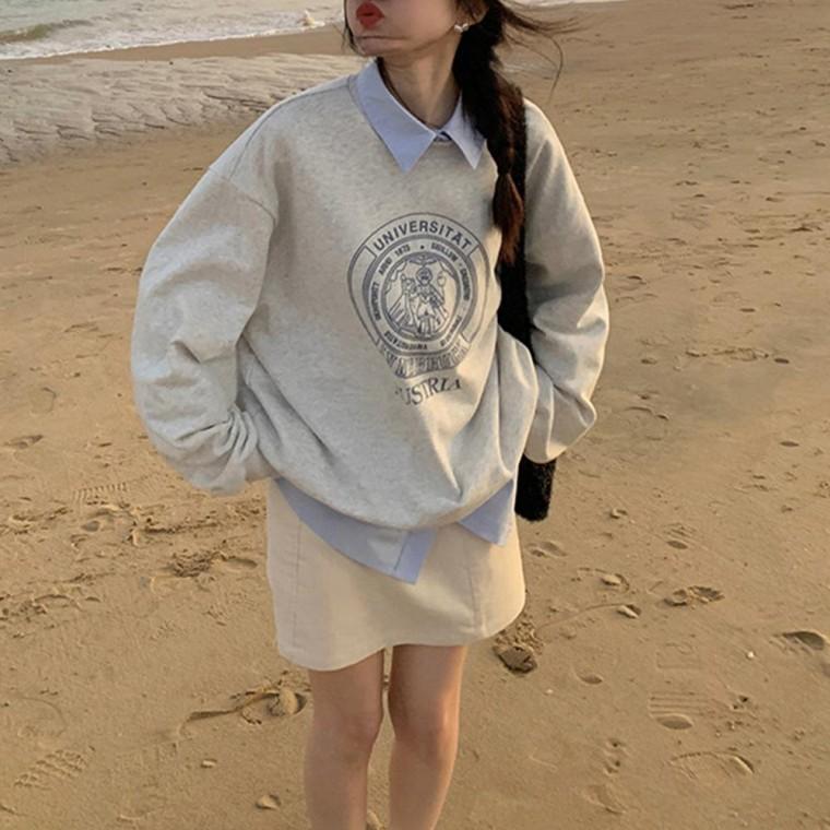 유니버시티 맨투맨 나시 티숙 맨투맨 겨울 티숙 팬츠 여성 남자 흐 긴팔 니트 겨울신상 긴팔티