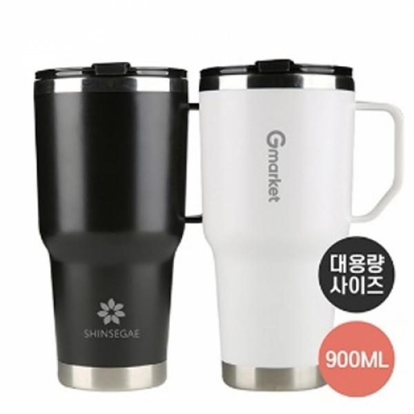 원쁠원 [바쏘] 매니시 텀블러 900ml 화이트 1+1개