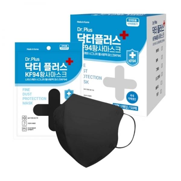 KF94 닥터플러스 새부리형(2D) 마스크 400매 개별포장(1매입) 블랙