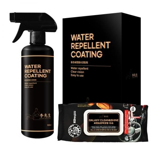 [묶음할인] 이선생 유리세정발수코팅제 500ml+이선생 세정&광택코팅티슈 30매 12개