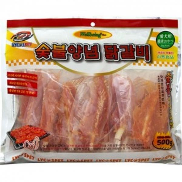 라이코스 숯불양념 우유껌닭갈비 500g 강아지간식