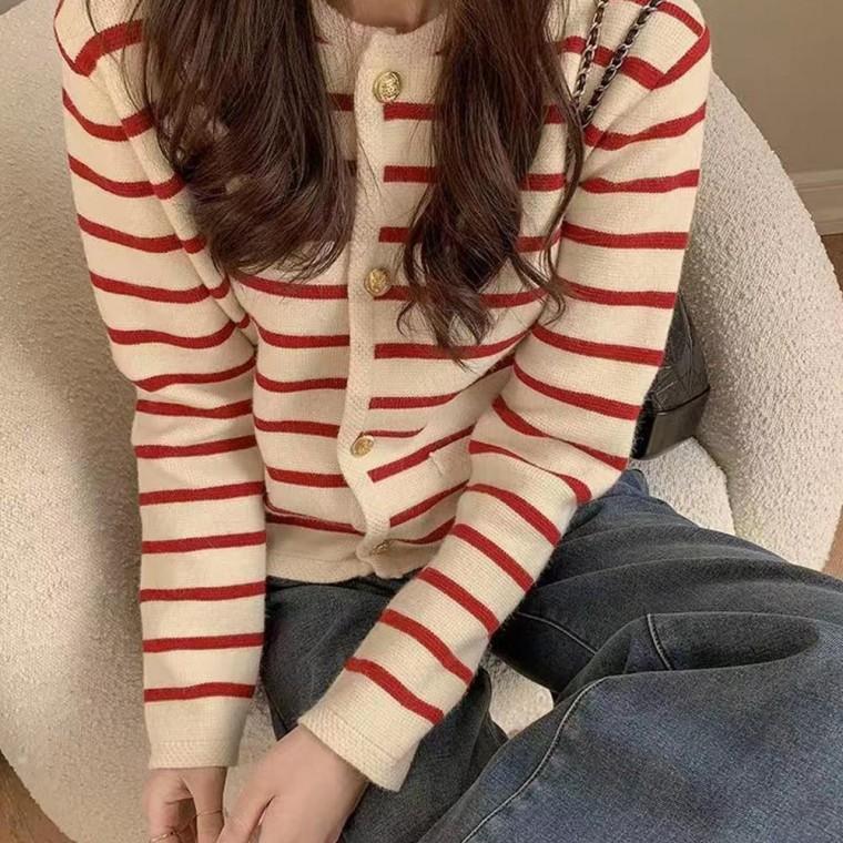 고급스런 단주 가디건 URD227 하트 U넥 도트 라운드 지큐 여성 가디건 여성정장유니폼 흐 봄가을가디건 브