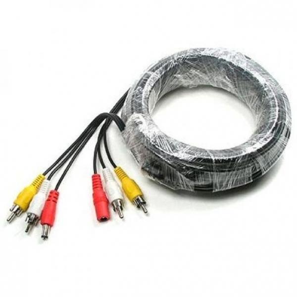 coms CCTV 케이블 15m - 2RCA DC 5.5 전원 검정색