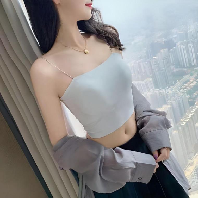 데일리 크롭 캡내장 끈나시 JSC24061902 민소매 메쉬 티숙 긴팔 끈나시 미노갤러리 여성 속옷 나시 투피스