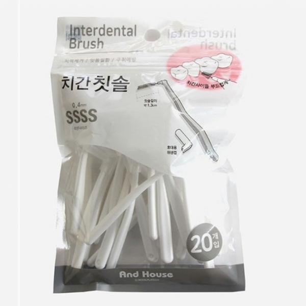 덴탈 치간 칫솔 치아 치실 이쑤시게 L형 20P 0.4mm