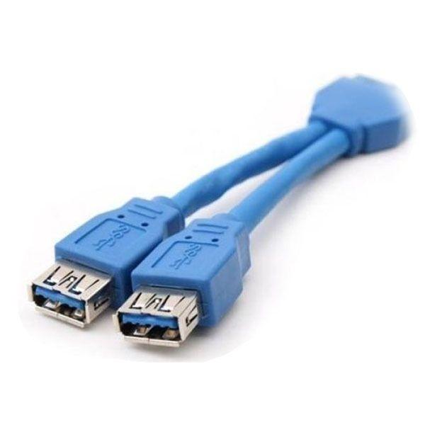 USB 3.0 20핀 포트 변환 케이블 2포트 분배 젠더 12cm