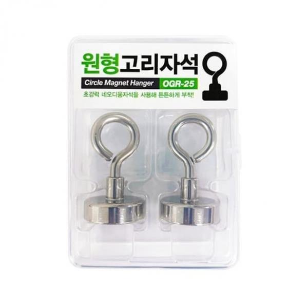 원형 고리 자석 벽걸이 초강력 자석걸이 후크 25mm