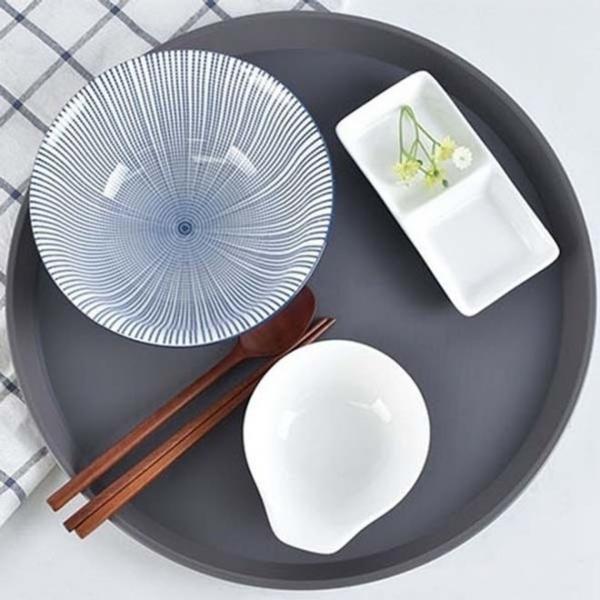 트레이 논슬립 쟁반 서빙 카페 쟁반 원형 소 35.5cm