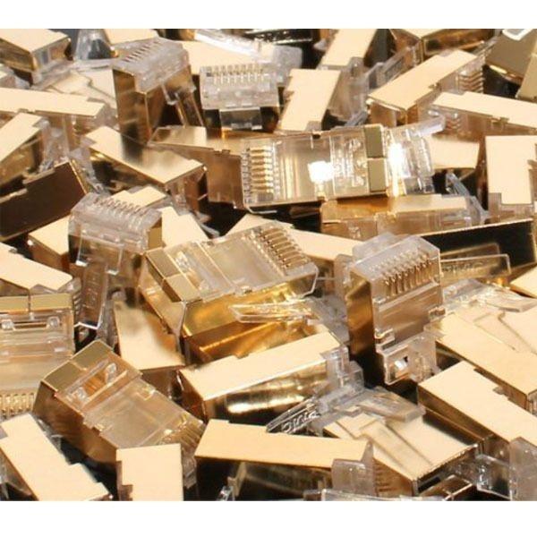 STP CAT7 CAT6A RJ 45 8P8C 플러그 Straight 100개