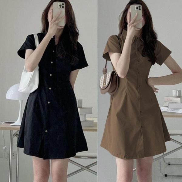 정장원피스 사무실 정장 미니원피스 슬림 미니 스타일 카라 반팔 원피스 하객룩