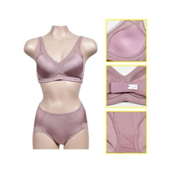 러블리 풀컵 몰드 브라 레이스라인 팬티세트 코코아