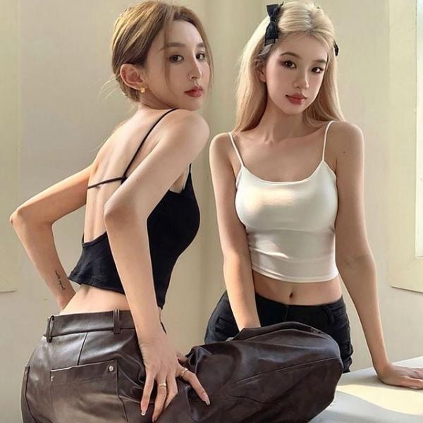 여성 등파임 끈나시 이너나시 캡내장 브라탑 2색