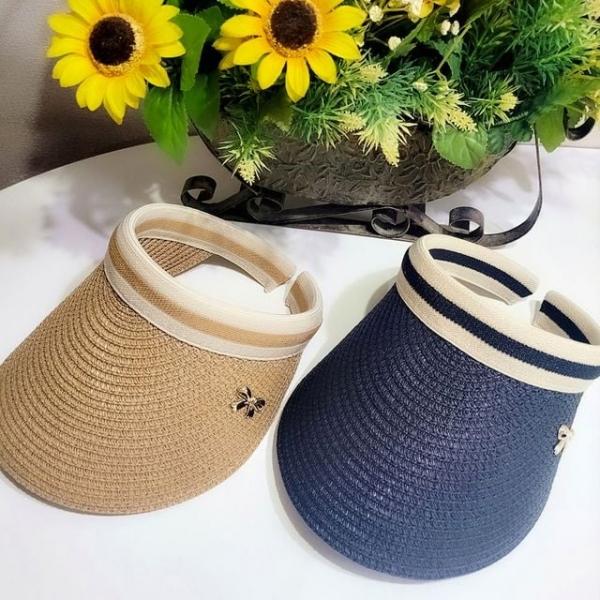 여성 여름 라탄 썬캡 챙모자 1+1