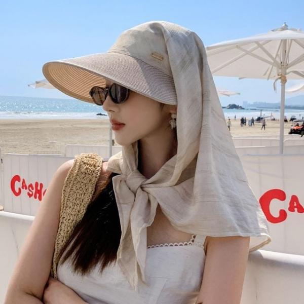 마블 두건 여름 썬캡 챙 모자 해변 여성 휴가 바캉스