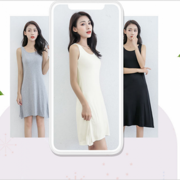 민소매원피스 나시 프릴 원피스 모달 미디 스커트 정장 하객룩