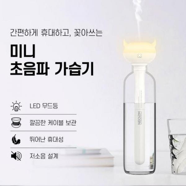 네오투엠 꽂아쓰는 무드등 가습기 초음파가습기 미니 USB 가습기