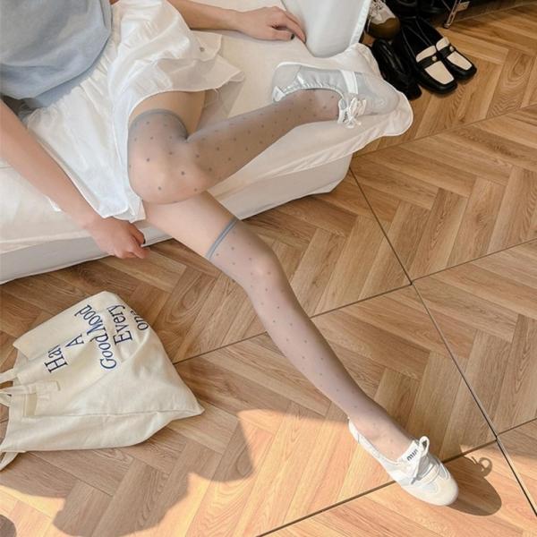 (7 color) 시스루 땡땡이 타킹 망사 스타킹 컬러