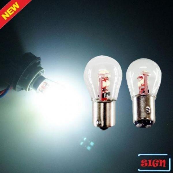 12V 양면6발 화이트 LED 램프 S25 타입 전구