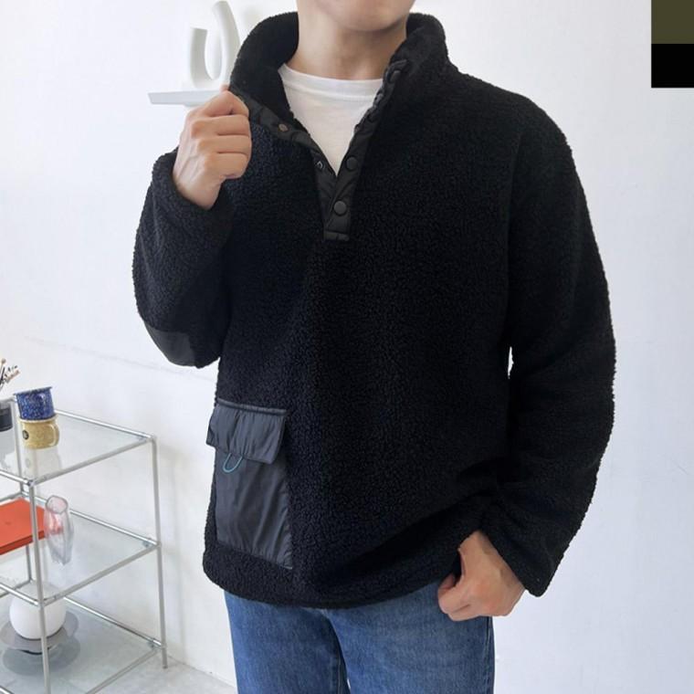 KTT 2261M 남자양털후리스 뽀글이맨투맨 남자 솔리드셔츠 데일리 티셔츠 슬림핏 캐주얼셔츠 남자셔츠 남성