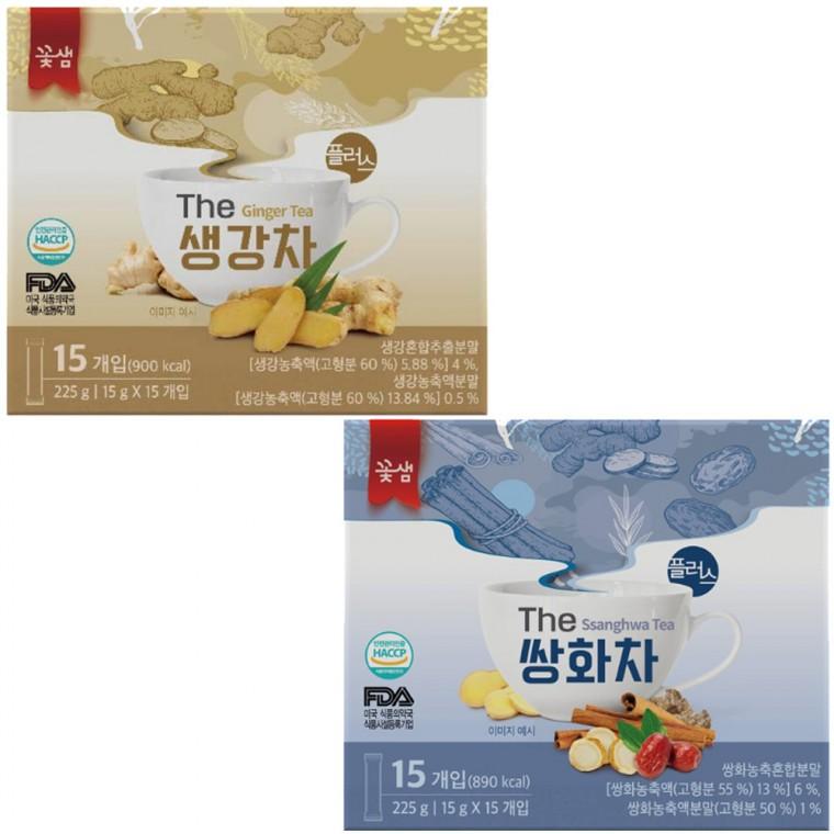 꽃샘 생강차플러스 15T + 쌍화차플러스 15T