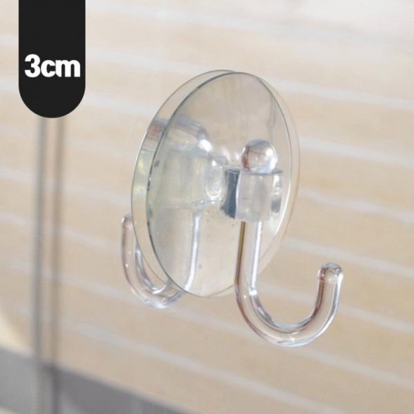 흡착식후크 투명 흡착식 압착 후크 걸이 고리 3cm 100P RD-11271